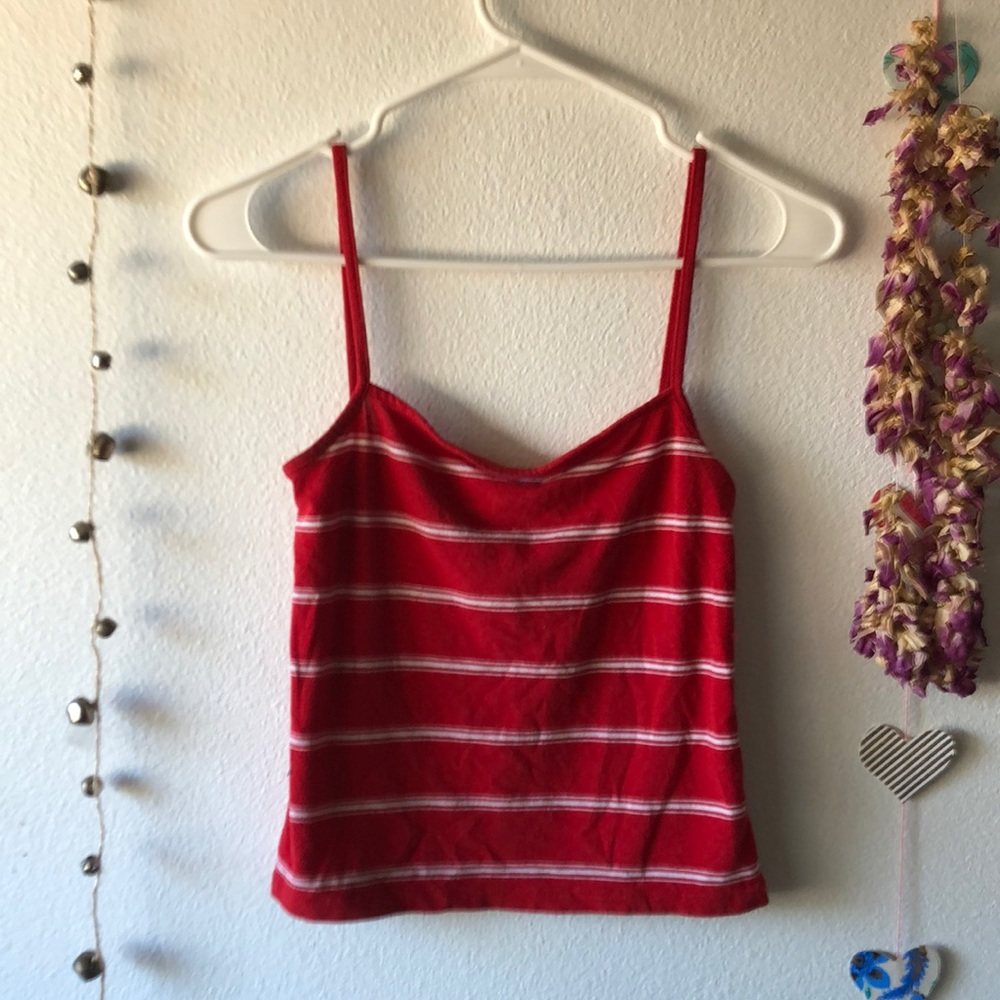 Brandy Melville Red Striped Tank Top💋❤️